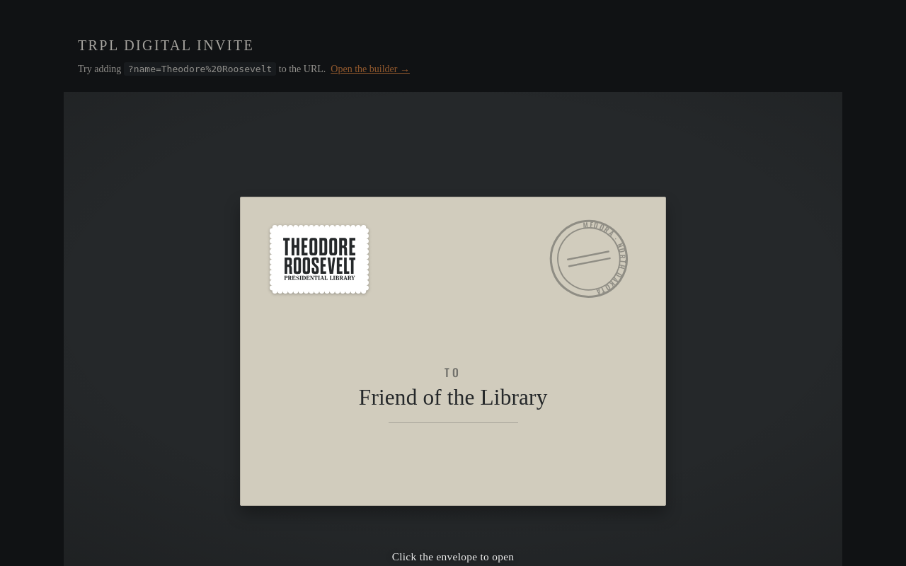 Screenshot of Digital Invitation